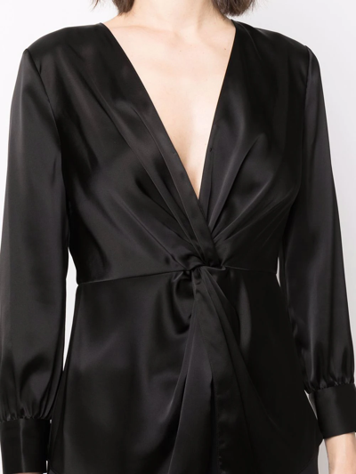 Shop Theory Twist-front Blouse In Black