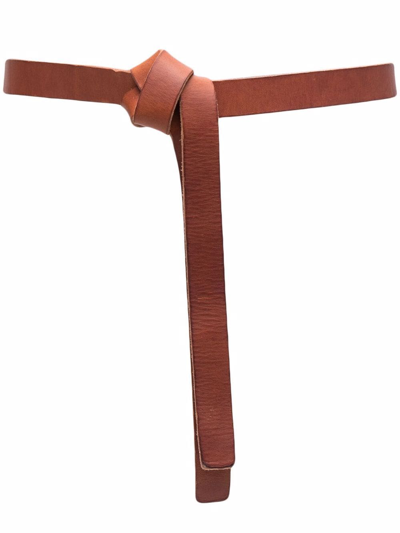 FORTE FORTE TIE-FASTENING LEATHER BELT 