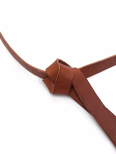 Shop Forte Forte Tie-fastening Leather Belt In Brown