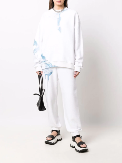 Ttswtrs Abstract-print Cotton Track Trousers In White