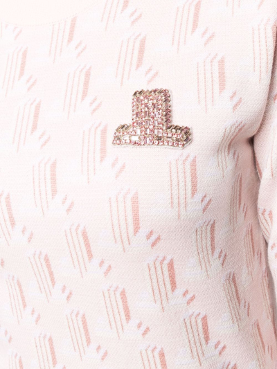 Shop Lanvin Monogram-pattern Merino Dress In Pink