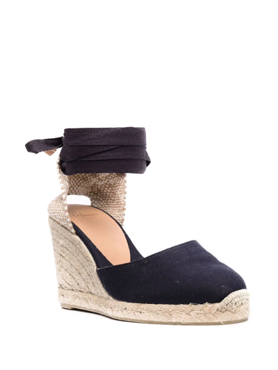 Castaã±er Platform Suede Espadrilles In Black