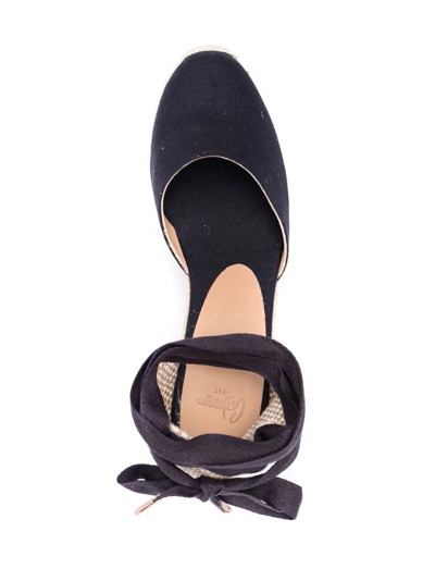 Castaã±er Platform Suede Espadrilles In Black