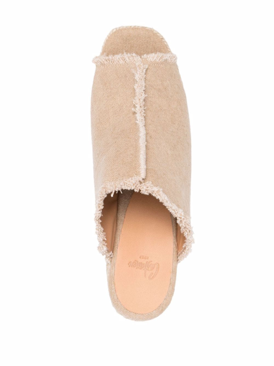 Shop Castaã±er Open-toe Platform Espadrilles In Neutrals