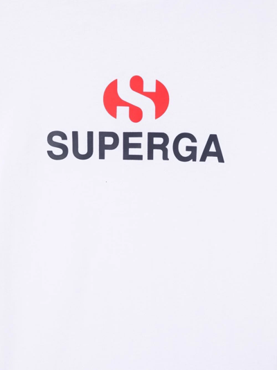 Shop Superga Teen Logo-print Cotton T-shirt In White