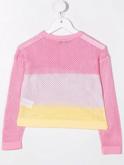 Shop Emilio Pucci Junior Logo-print Perforated Sweatshirt In Pink