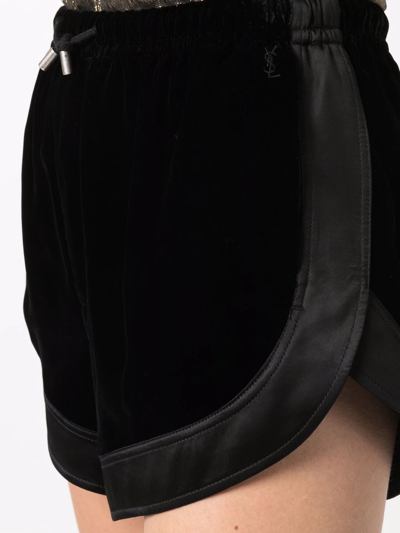 Saint Laurent Drawstring-fastening Mini Shorts In Schwarz