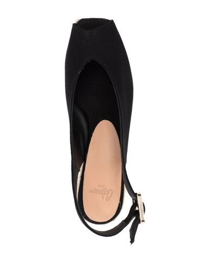 Castaã±er Peep-toe Slingback Espadrilles In Schwarz