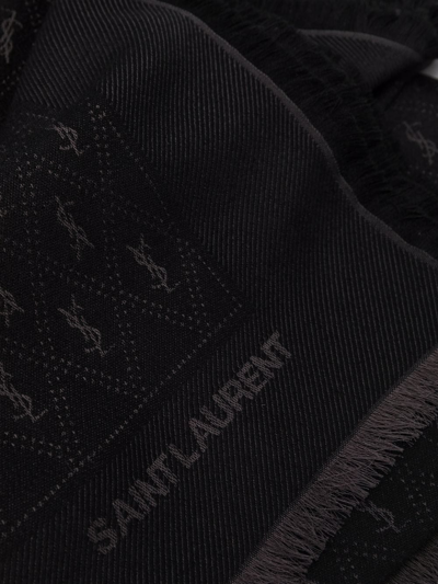 Saint Laurent Jacquard Monogram Large Accessories In Schwarz