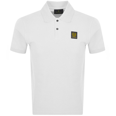 Shop Belstaff Logo Polo T Shirt White