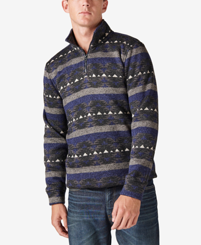 Shop Lucky Brand Men's Los Feliz Half Zip Mock Neck Sweater In Multi