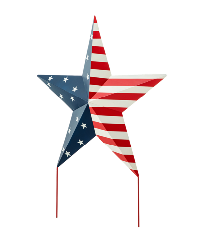 Shop Glitzhome Metal Patriotic Star Yardstake Or Wall Decor Kd, Two Function, 30.75" In Multi