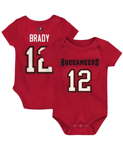 Shop Outerstuff Newborn Boys And Girls Tom Brady Red Tampa Bay Buccaneers Mainliner Player Name And Number Bodysuit