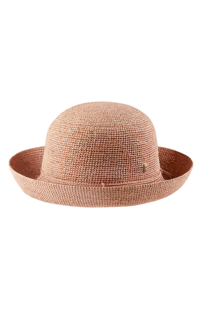 Shop Helen Kaminski Packable Raffia Hat In Light Musk