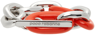 Shop Rabanne Silver & Orange Kimura Edition Xl Link Bracelet In M802 Orange/silver
