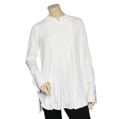 Pre-owned Ralph Lauren Cream Cotton Tunic Blouse M