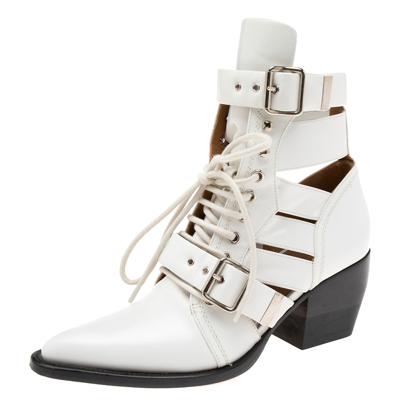 Chloe Rylee Cutout Lace-Up Ankle Boots Beige Croc-Effect Leather Size –  Celebrity Owned