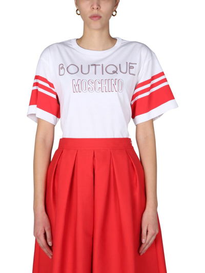 Shop Boutique Moschino Women's White Other Materials T-shirt