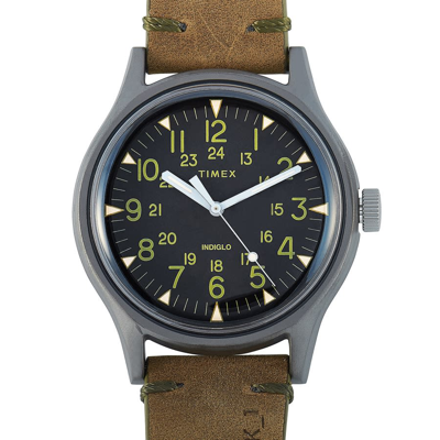 Shop Timex Mk1 Quartz Black Dial Men's Watch Tw2r97000 In Black / Brown