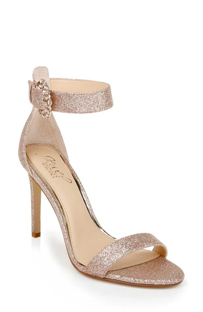 Shop Jewel Badgley Mischka Lively Ankle Strap Sandal In Rose Gold