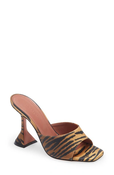 Shop Amina Muaddi Lupita Slide Sandal In Tiger