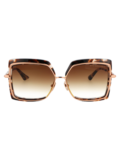 Shop Dita Sunglasses In Cream Tortoise - Rose Gold W/ Dark Brown To Clear - Ar