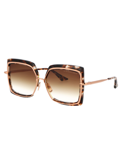 Shop Dita Sunglasses In Cream Tortoise - Rose Gold W/ Dark Brown To Clear - Ar