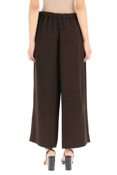 Shop Valentino Cady Couture Trousers In Brown