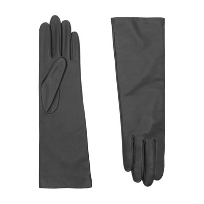 Shop Agnelle Célia Silk Lining Gloves In Noir