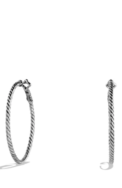 Shop David Yurman Cable Classics Hoop Earrings In Silver