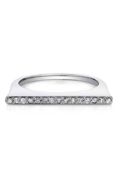 Shop Sheryl Lowe Pavé Diamond Bar Ring In Sterling Silver