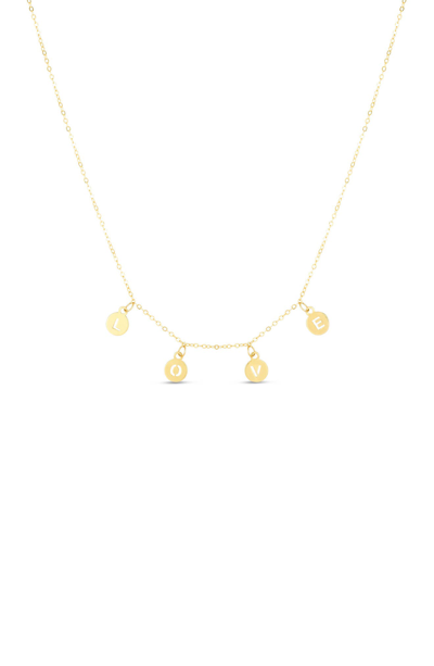 Shop Karat Rush 14k Yellow Gold 'love' Charm Necklace