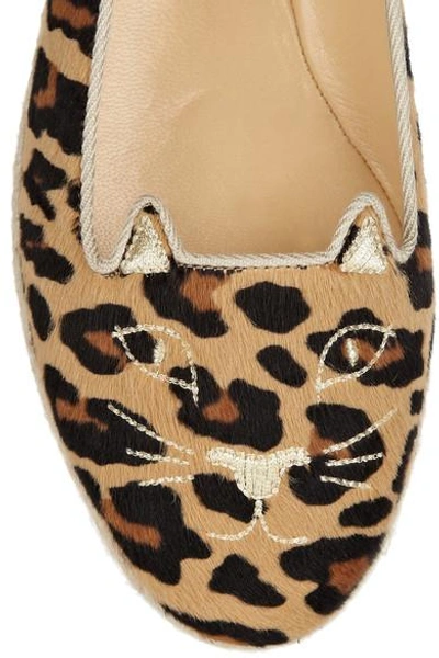 Shop Charlotte Olympia Capri Cats Leopard-print Calf Hair Espadrille Flats In Animal Print