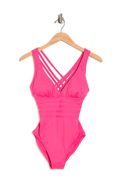 Shop La Blanca Cross Back One-piece Swimsuit In Ginger