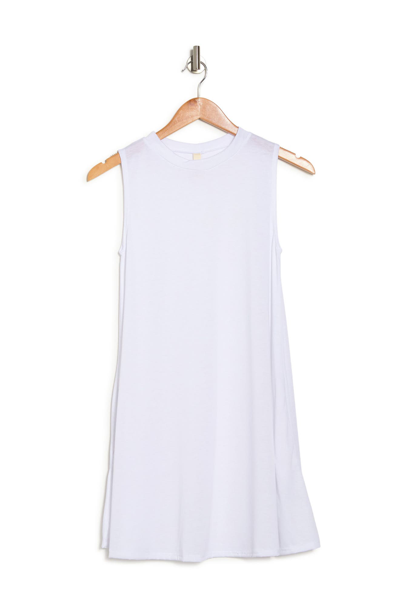 Shop Elan Solid Mock Neck Cover-up Dress In White