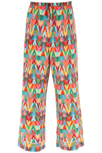 Shop Valentino V Optical  Archive 1973 Pajama Pants In Mixed Colours