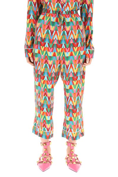 Shop Valentino V Optical  Archive 1973 Pajama Pants In Mixed Colours