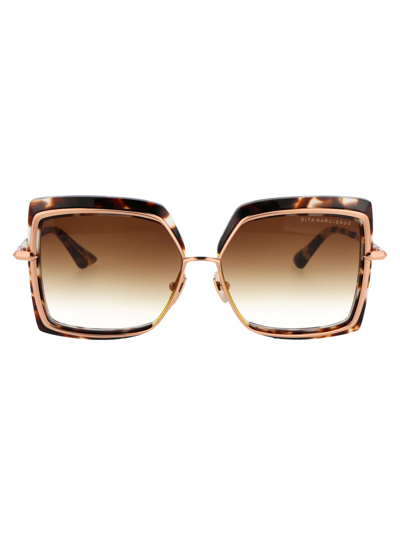 Shop Dita Narcissus Sunglasses In Cream Tortoise - Rose Gold W/ Dark Brown To Clear - Ar