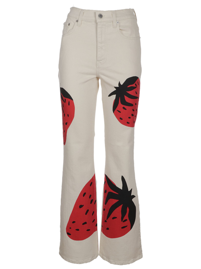 Shop Jw Anderson Strawberry Bootcut Jeans In 099