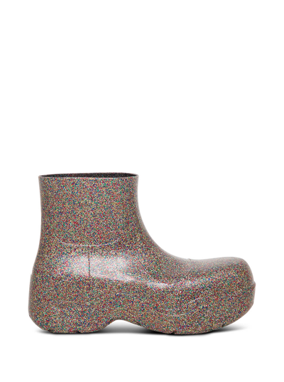Shop Bottega Veneta Bv Puddle Rain Boots In Glitter Rubber In Multicolor