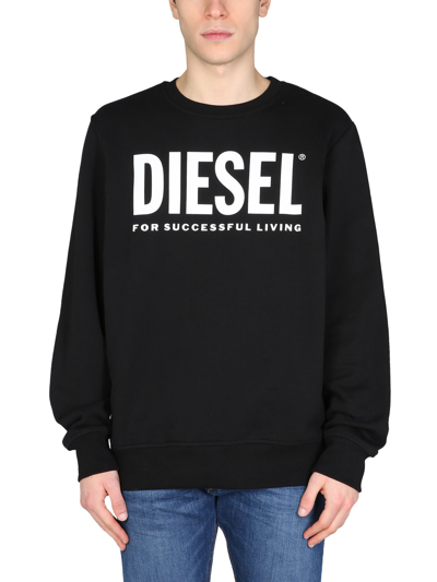 Shop Diesel Crew Neck Sweatshirt In Nero