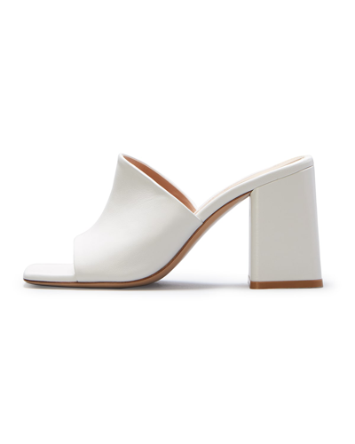 Shop Gianvito Rossi Wynn Lambskin Block-heel Mule Sandals In White