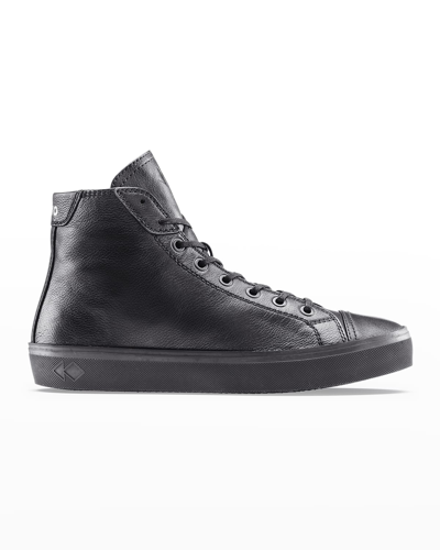 Shop Koio Leather High-top Court Sneakers In Shadow Distressed