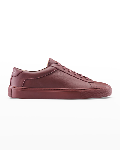 Shop Koio Capri Tonal Leather Low-top Sneakers In Deep Rosewood