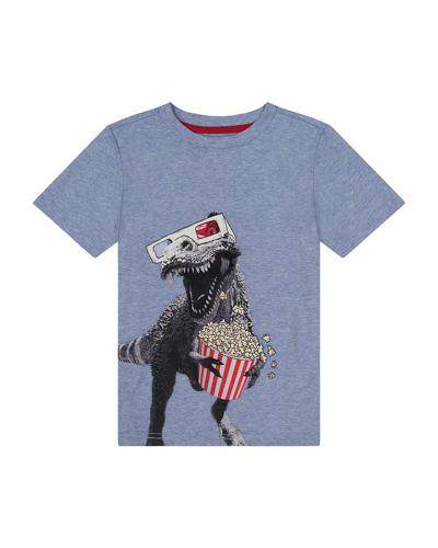 Shop Andy & Evan Boy's Dinosaur Watching A Movie Graphic Tee In Light Blue