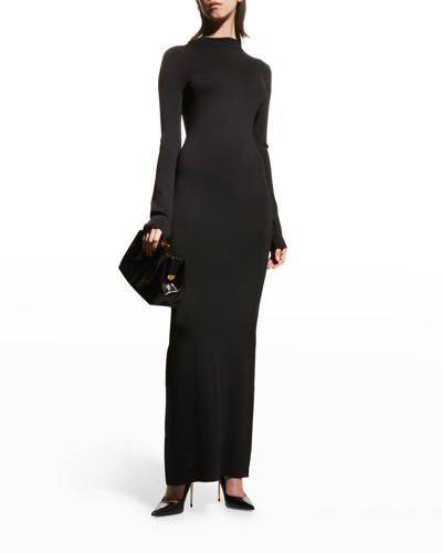 Shop Galvan Athena Chain Open-back Maxi Dress In Black