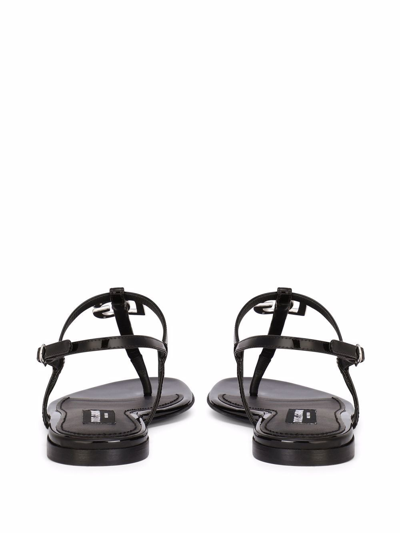 Dolce & Gabbana Leather Sandals In Black | ModeSens