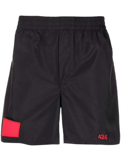 Shop 424 Shorts Con Logo In Black