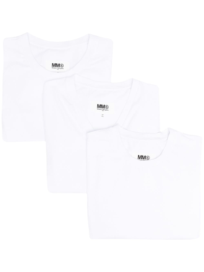 Shop Mm6 Maison Margiela Confezione Da 3 T-shirt In White