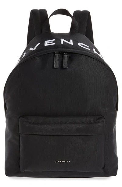 Shop Givenchy Essential Canvas Backpack In 001-black